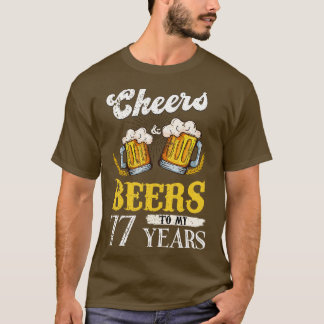 Vintage Cheers And Beers To My 77 Years Birthday T-Shirt