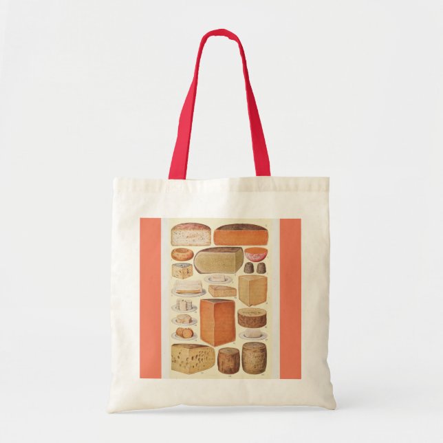Vintage cheese chart food chef kitchen  tote bag (Front)