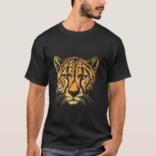 Vintage Cheetah Face Design Cool Cheetah Big Cat L T-Shirt