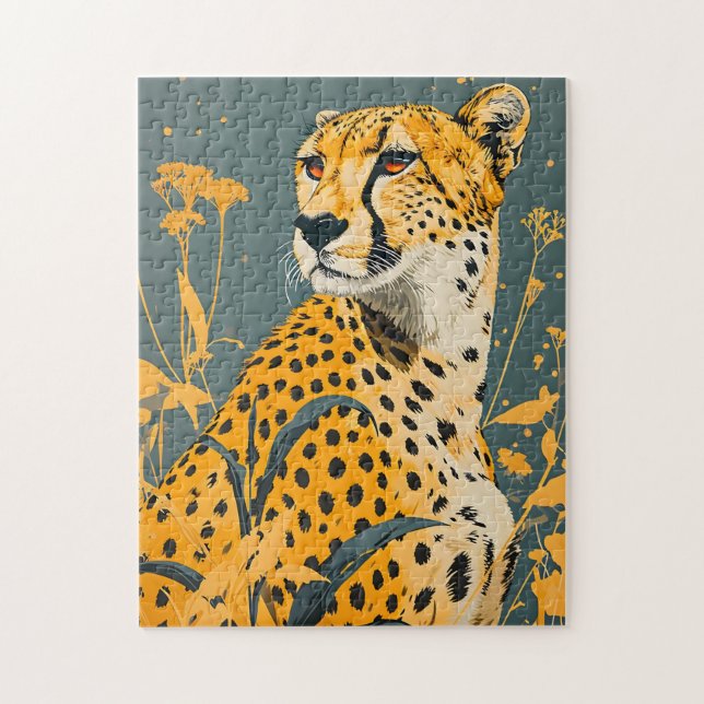 Vintage Cheetah  Jigsaw Puzzle (Vertical)