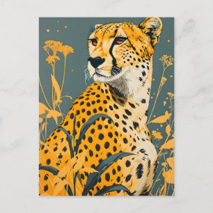 Vintage Cheetah Postcard