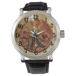 Vintage Chef w/Fruit Basket Watch