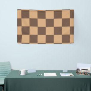 Vintage Chequered in Warm Browns Banner