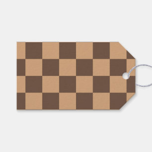 Vintage Chequered in Warm Browns Gift Tags