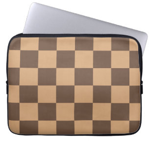Vintage Chequered in Warm Browns Laptop Sleeve