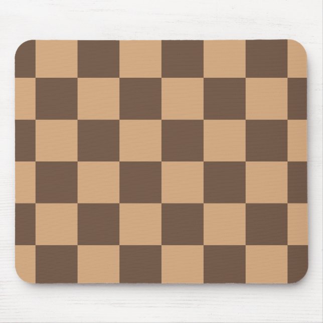 Vintage Chequered in Warm Browns Mouse Pad (Front)
