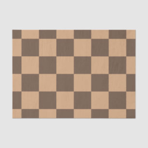 Vintage Chequered in Warm Browns Tissue Paper