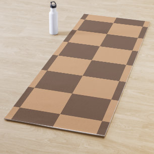 Vintage Chequered in Warm Browns Yoga Mat