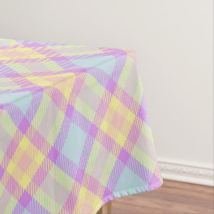 Vintage Chequered Pastel Pattern Lavender Blue Tablecloth