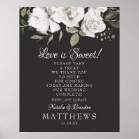 Vintage Cherish Love is Sweet Treat Wedding Sign