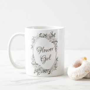 Vintage Cherish Rose Gold Oval Frame Flower Girl Coffee Mug