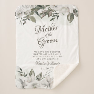 Vintage Cherish To the Mother of the Groom Quote Sherpa Blanket