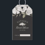 Vintage Cherish White Floral Bridal Display Shower Gift Tags<br><div class="desc">Vintage Cherish White Floral & Rose Gold Painted Roses and Flowers. A Vintage Classic and Elegant Look, and Plenty of Grey, Ivory White, Rose Gold, Dusty Pink, Pine Green, and Grey leaves and foliage. With Hand Painted Floral elements, Vintage Classic Script Fonts, and Elegant Rose Gold Glitter Foil Accents On...</div>