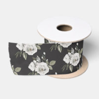 Vintage Cherish White Floral On Black Wedding