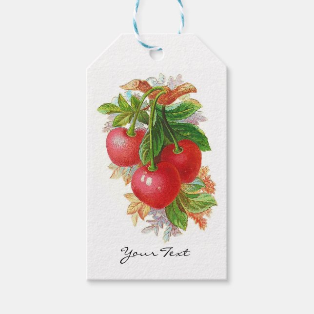Vintage Cherries Gift Tags (Front)
