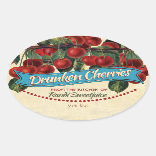 Vintage cherries jam preserves home canning label