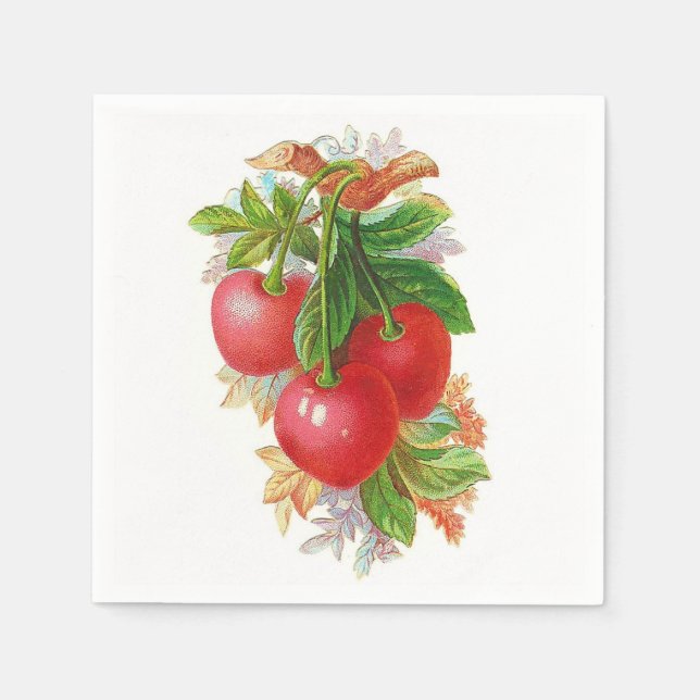 Vintage Cherries Napkin (Front)