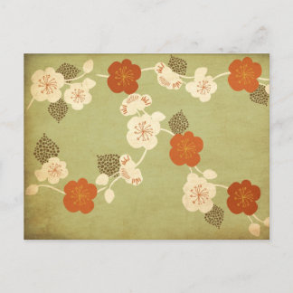 Vintage cherry blossom flowers Postcard