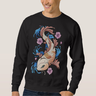 Vintage Cherry Blossom I Japanese Fish I Koi Carp Sweatshirt