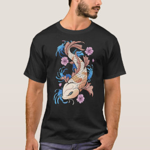 Vintage Cherry Blossom I Japanese Fish I Koi Carp T-Shirt