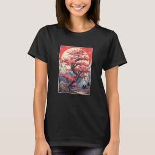 Vintage Cherry Blossom Japanese Woodblock Art T-Shirt