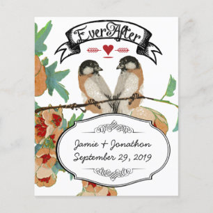 Vintage Cherry Blossom Love Bird Peach Mint