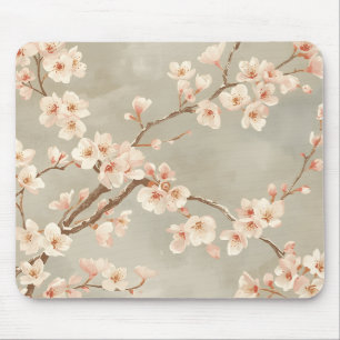 Vintage Cherry Blossom Sakura Branch Mouse Pad
