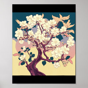 Vintage Cherry Blossom  Sakura Japanese Art Anime  Poster