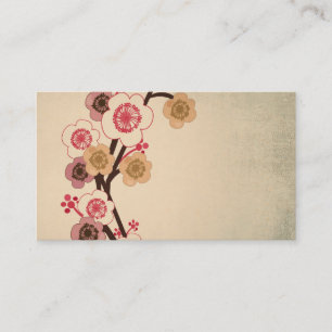 Vintage cherry blossom tree Business Card