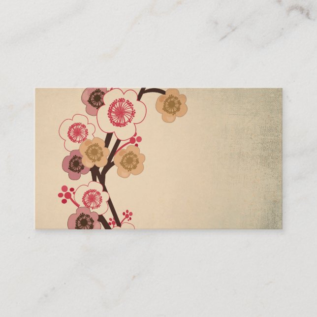 Vintage cherry blossom tree Business Card (Front)
