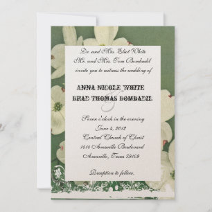 Vintage Cherry Blossom Wedding Invitation