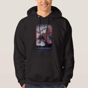 Vintage Cherry Blossom Woodblock Japanese Sakura Hoodie