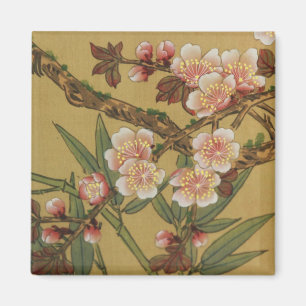 Vintage Cherry Blossoms Asian Japanese Flowers Magnet