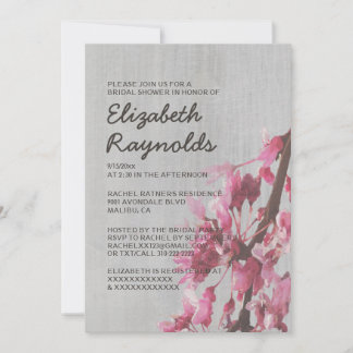 Vintage Cherry Blossoms Bridal Shower Invitations