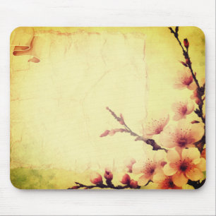 Vintage Cherry Blossoms Mouse Pad