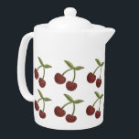 Vintage Cherry Illustrated Pattern on White<br><div class="desc">Cute illustrated pattern with pairs of dotty cherries.</div>