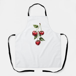 Vintage Cherry Illustration Kitchen Apron