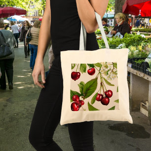 Vintage Cherry Illustration Tote Bag