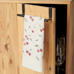 Vintage Cherry Pattern Kitchen Towel