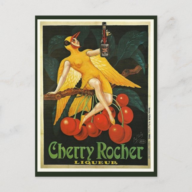 Vintage Cherry Rocher Advertisement Postcard (Front)