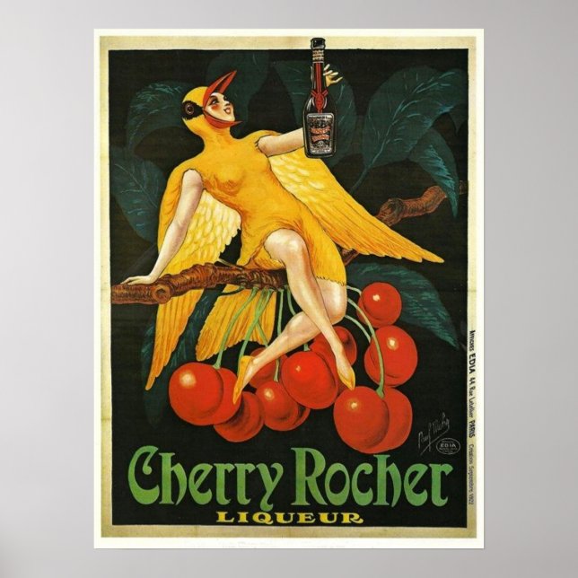 Vintage Cherry Rocher Advertisement Poster (Front)