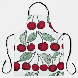 Vintage cherry seamless pattern. Background,  patt Apron