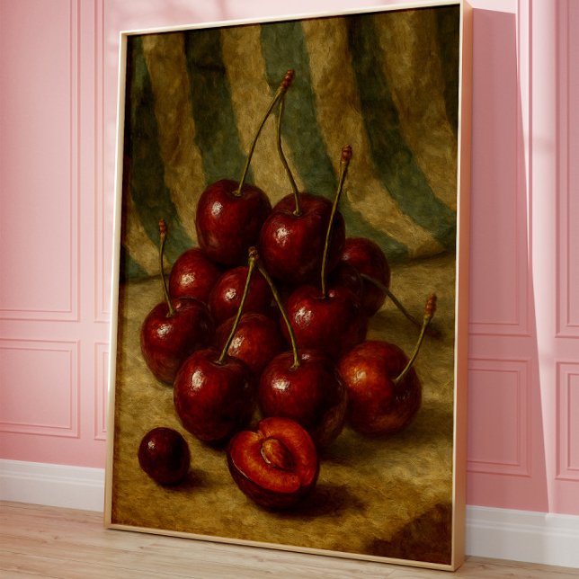 Vintage Cherry Still Life Wall Art Print | Classic (Creator Uploaded)