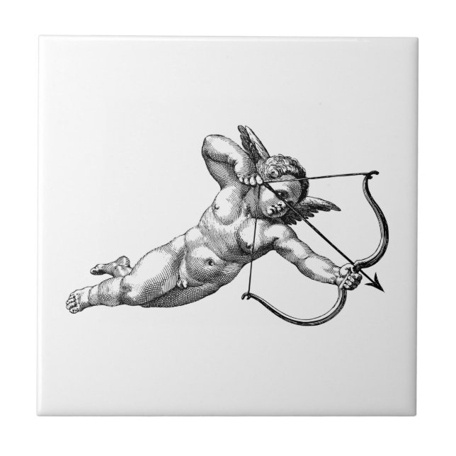 Vintage Cherub Angel Cupid Love Tile (Front)