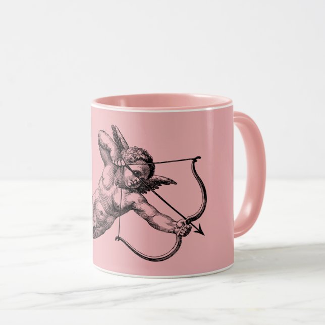 Vintage Cherub Cupid Love Mug (Front Right)