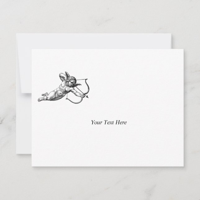 Vintage Cherub Cupid Love Wedding Celebration RSVP Card (Front)