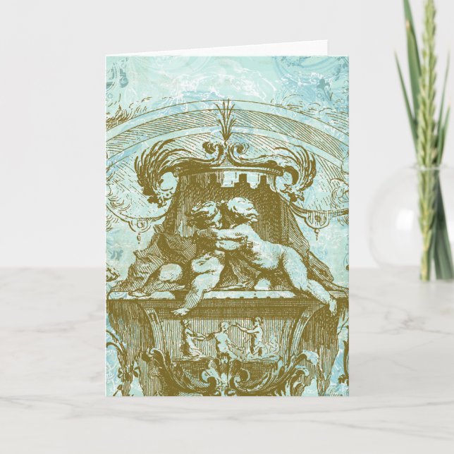 Vintage Cherub Save the Date Design Announcement (Front)