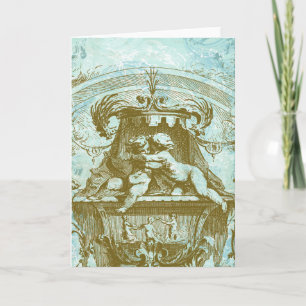 Vintage Cherub Save the Date Design Announcement