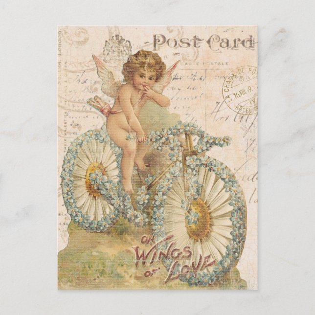 Vintage cherub Valentine postcard (Front)
