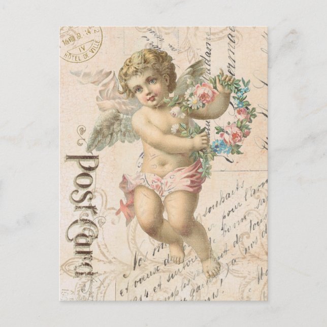 Vintage cherub Valentine postcard (Front)